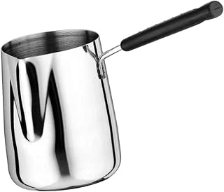 Thicken Stainless Steel Latte Art Milk Frothing Pitcher Long Handle Boiled Milk Cup with a Pointed Mouth Coffee Tools-600ML