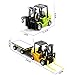 1/64 RC Forklift Toy, 2.4Ghz Remote Control 11 Channel Cranes Construction Toys with Trailer & Fork & Hook, Alloy RC Construction Vehicles, Desktop Toy Gift for Adults Kids Boys (Green)