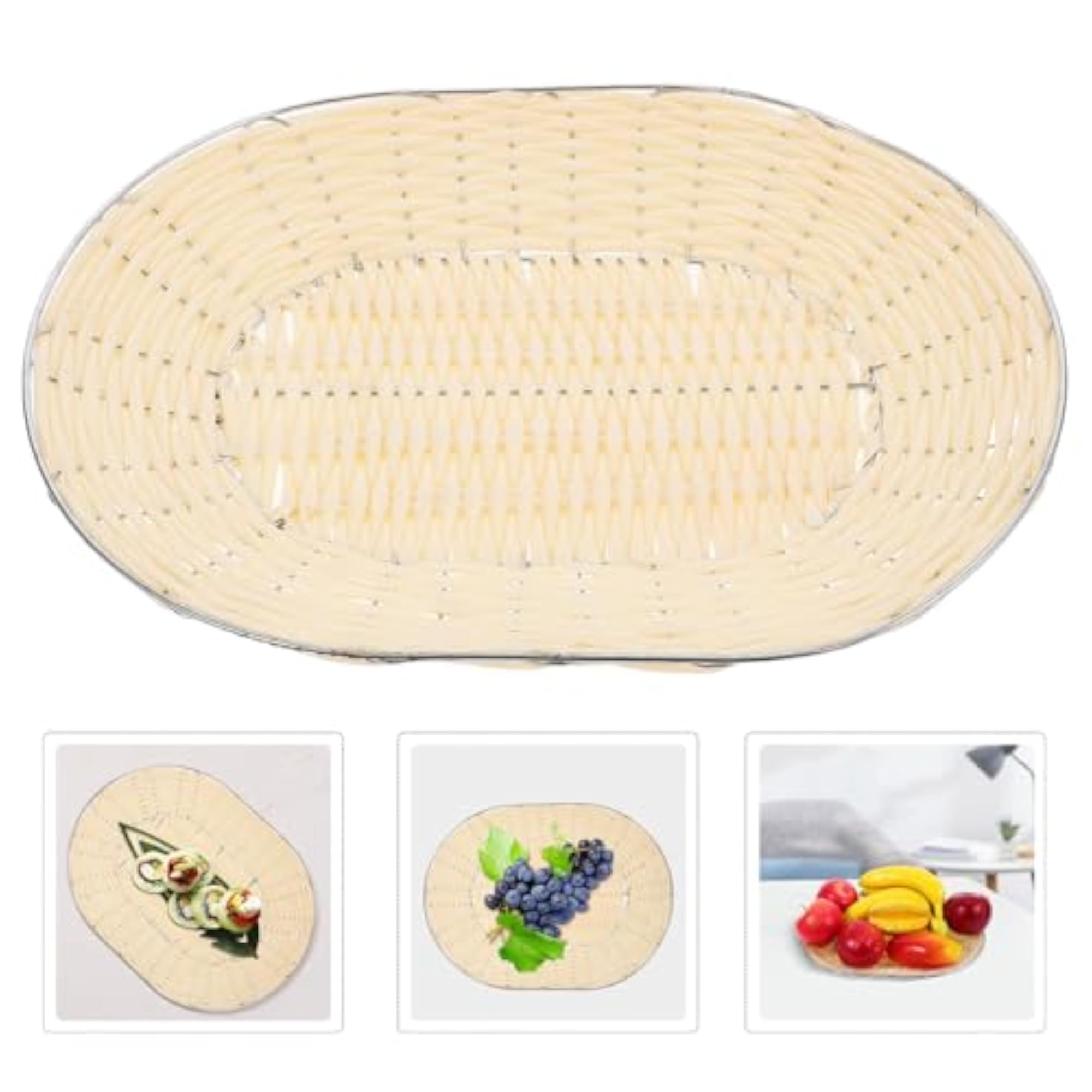Woven Fruit Tray Bread Basket for Snacks Display