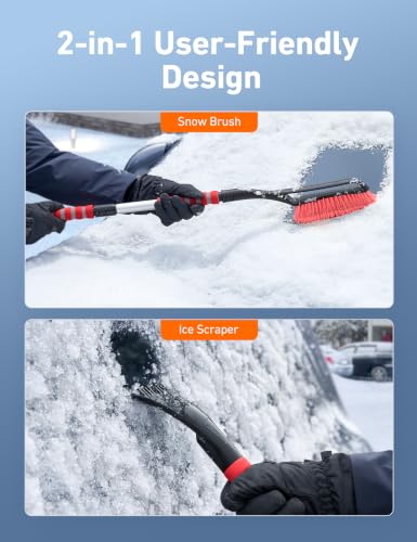 Image of AstroAI 40 inch 2-in-1 Detachable Snow Brush & Ice Scrapers for Car Windshield