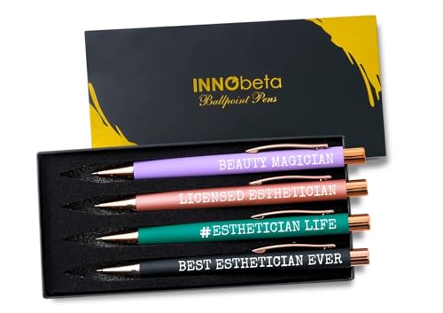 Idée cadeau esthéticienne : lot de 4 stylos à bille chic pour Noël et anniversaire