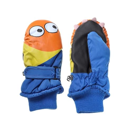 Genérico Guantes 1 par Impermeable cálido niños niños niñas Guantes esquí Mitones Nieve al Aire Libre Nieve Snowboard Manga Larga manopla 5-12 años (Color : Blue-Style2, Gloves Size : One Size)