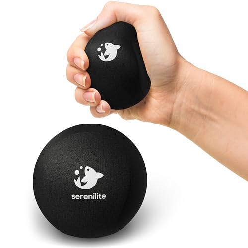 Image of Serenilite Stress Balls for Adults, Squeeze Ball for Hand Therapy, Stress Ball, Hand Exercisers for Therapy & Grip Strengthening, Physical Therapy Balls, Hand Grip Strengthener.