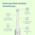 Quip 360 Oscillating Rechargeable Electric Toothbrush with Extra Brush Head - Soft Bristles, Pressure Sensor, 3 Intensities, 30-Day Battery Life, 2-Min Timer, Travel Case, Mirror Mount - Silver Cloud - Image 2