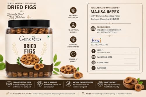 Image of Crave Bites Premium Afghani anjeers Dry Fruit 100gm| Natural Figs & Dried Fig Rich in Vitamins, Fiber, Calcium & Iron Ideal for Healthy Snacking Dieting & Breakfast Non-GMO, Low Fat
