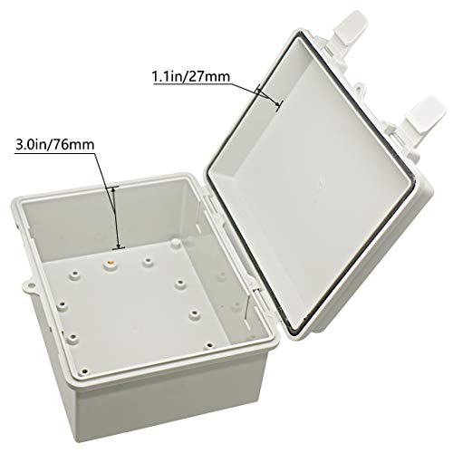 Zulkit Junction Box Abs Plastic Dustproof Waterproof Ip65 Electrical Boxes Hinged Shell Outdoor Universal Project Enclosure 8.7 X 6.7 X 4.3 Inch (220X170X110 Mm) #TOP3