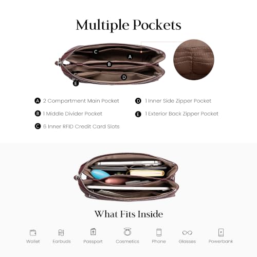Image of befen Genuine Leather Crossbody Bags for Women, Small RFID Leather Purses