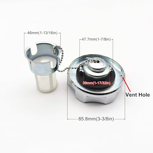 Image of 17620-Z4H-900 King Size Metal Gas Fuel Tank Cap for Honda GX160 270 GX390 4HP-13HP Coleman CT200U BT200X Mini bike Predator 212 196cc Engine w /Chain & Filter
