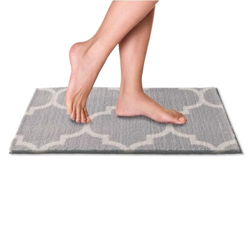 Taracarpet Badematte Badteppich für das Badezimmer waschbar in der Waschmachine Florentiner Muster Grau 050x080 cm – Bild 7