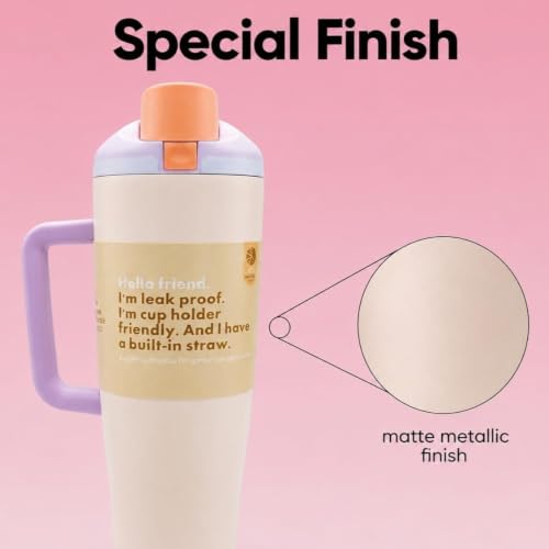 Image of HomeCloud 1200ML Stainless Steel Water Bottle - Double-Wall Vacuum Insulated, Leakproof Straw Lid, BPA-Free Reusable Travel Flask with Two-Way Spout for Gym, Office & Outdoor Use (H Beige)