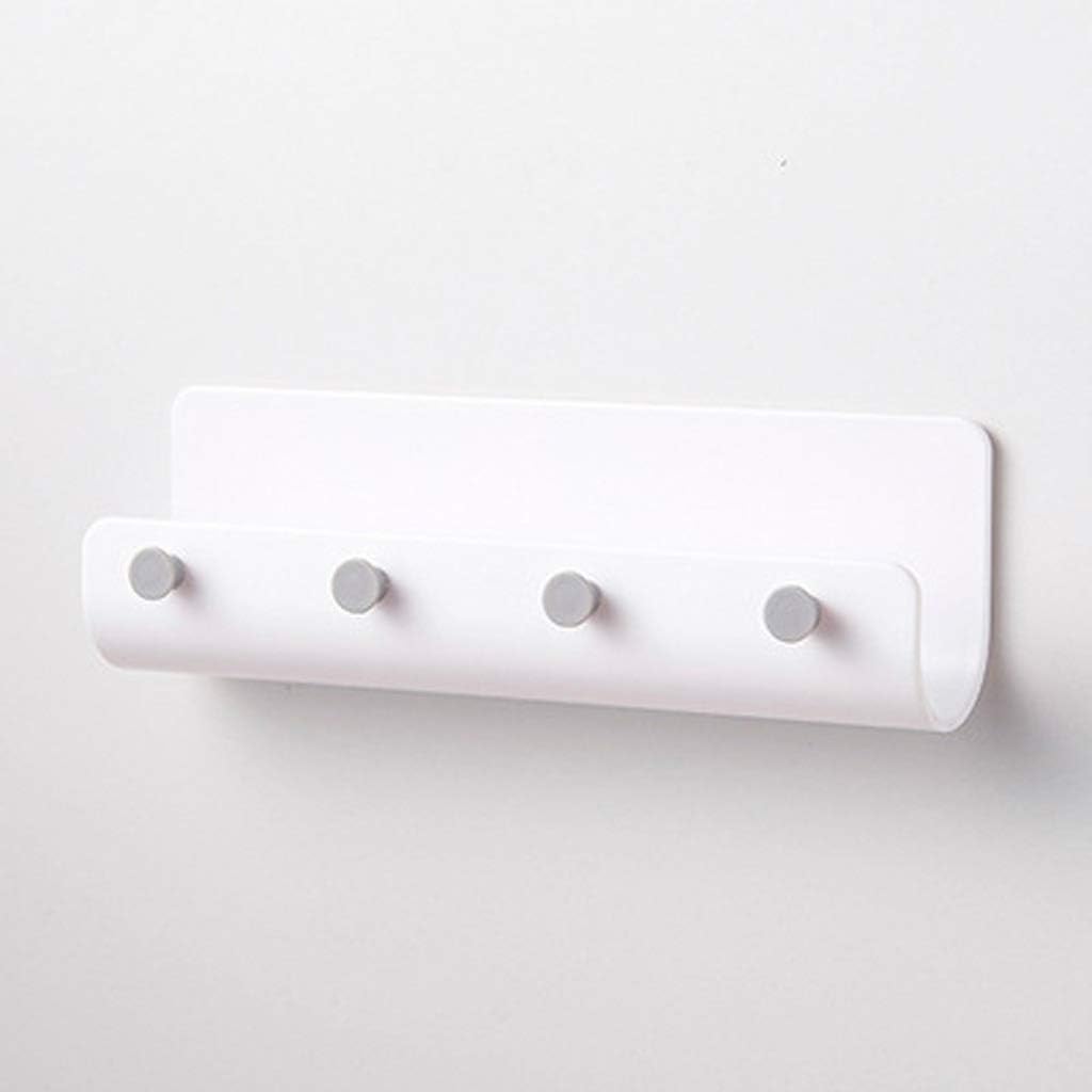 Key Towel Hanger Holder Storage Wall Hook Rack DIY Organizer 4 Hooks Storage Shelf Hanging Hooks Wall Mount Home Decor(E)