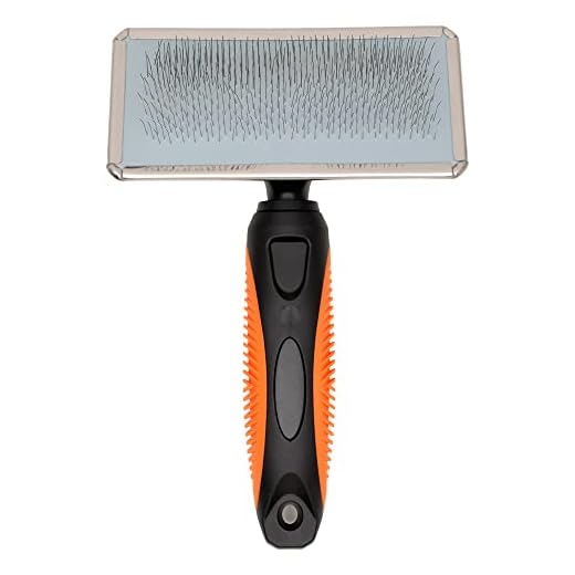JAMBO PET | Rasqueadeira Escova Premium Brush Nº2 | Desembaraça Pelos Com Cerdas Metálicas E Cabo Macio | De Silicone Durável E Higiênica | Ideal Para Cães E Gatos Com Pelos Grandes | Tamanho Grande