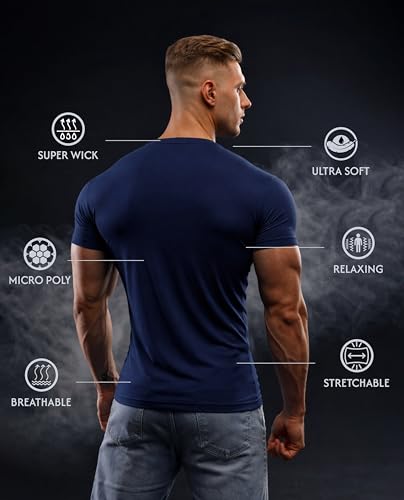 Image of Peppyzone Quick Dry Sports T Shirt for Men | Lightweight Breathable Gym T-Shirt | Regular Fit Workout Tee for Running, Training & Everyday Activewear