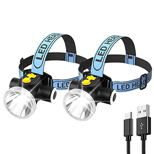 Pinsai 2 Pack Mini Led Headlamp Super Bright Adult Small Headlight Spotlight Waterproof Outdoor Hunting Light Flashlight Portable Head Lamp For Fishing Camping Hiking #TOP14
