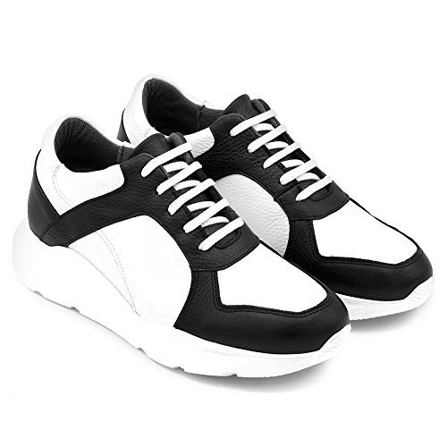Masaltos Height Increasing Shoes for Men. Be 2.75 inches / 7cm Taller. Model Illinois (White, Numeric_10_Point_5)