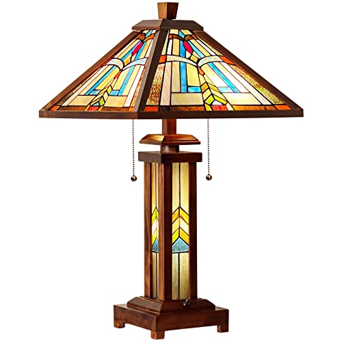 Capulina Tiffany Lamp Stained Glass Table Lamp 15X15X26 Inches Wooden