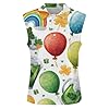 St Day Partick Balloon Women Sleeveless Sports Golf Yoga Shirt Polo Tank Top Workout Running T-Shirts L #3