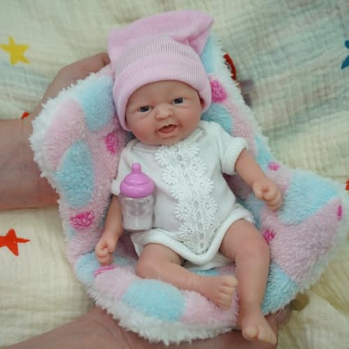 Muñeca bebé silicone mini de 7 pulgadas realista miniatura 6