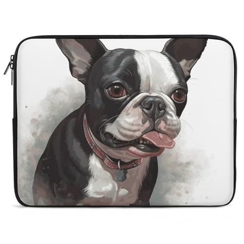 Housse pour ordinateur portable Boston Terrier 10 à 17 pouces en néoprène léger
