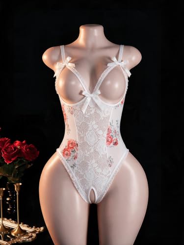 Image of Avidlove Women One Piece Lingerie Sexy Lace Babydoll Mini Bodysuit