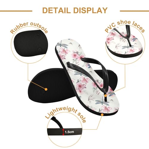 Burbuja Dragonflies Flip Flops for Women Men, Soft Thong Sandals Rubber Slippers for Pool Beach Essentials3