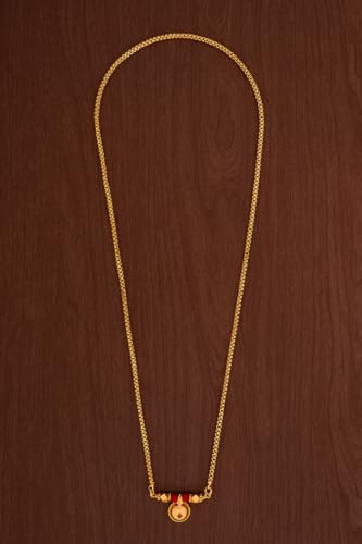 Image of Radha's Creations Golden Brass Mangalsutra Length 30.00 inches for Women