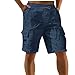 Dgoopd Cargo Shorts Men Elastic Waist Casual Shorts Lightweight Workout Athletic Shorts Outdoor Hiking Shorts with Pockets Navy