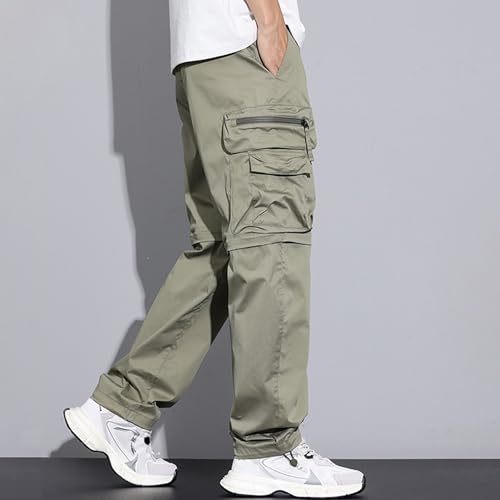 XYXIONGMAO Men's Techwear Convertible Cargo Pants Zip-Off Shorts 2-in-1 Quick Dry Lightweight Multi-Pocket Hiking Pants4