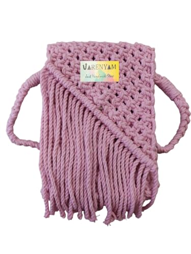Varenyam Handmade Macrame Mobile Sling bag for Women, Cross Body Bag for Woman, Sling Bag for Girls, Mobile Pouch For Women (Pink) (B0BT9M29VX) Amazon Price History, Amazon Price Tracker
