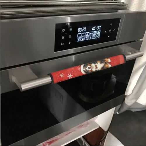 Image of Refrigerator Door Handle Covers Set of 6 Kitchen Electrical Appliance Decor Handles Keep Clean Anti-Slip Fridge Accessories Home Decor, Bernese Mountain Dog Red