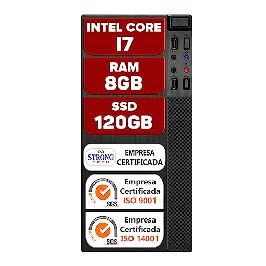 Computador Pc Intel Core i7 8GB SSD 120GB Hdmi Cpu Desktop Strong Tech