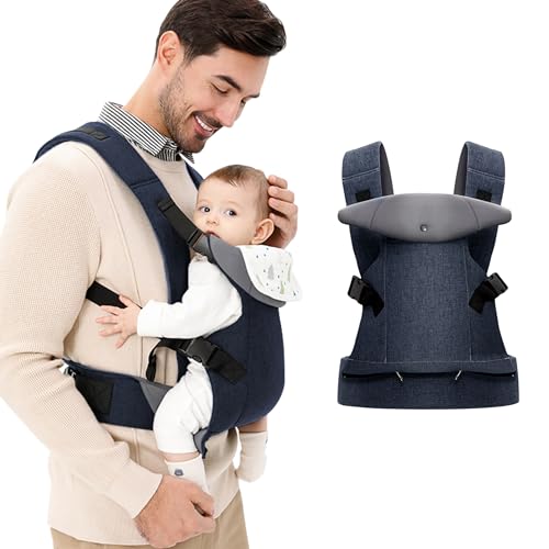 IULONEE Babytrage für Neugeborene Ergonomische Baby Carrier mit abnehmbarem Lätzchen Vorne nach hinten tragen Babyhalter Trage für Kleinkinder 3-36 Monate (3-15kg) Dunkelblau IULONEE Babytrage für Neugeborene Ergonomische Baby Carrier mit abnehmbarem Lätzchen Vorne nach hinten tragen Babyhalter Trage für Kleinkinder 3-36 Monate (3-15kg) Dunkelblau