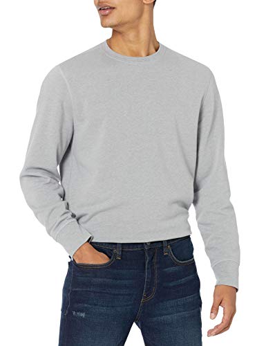 Amazon Essentials Sweat-Shirt À col Rond et Manches Longues, en Tissu Éponge French Terry Léger Homme, Gris Clair Chiné, M