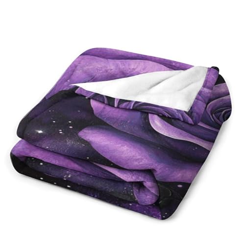 Couverture en flanelle imprimée LilaRosen en microfibre douce pour lit