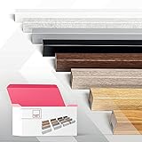 Das Set beinhaltet 16 kurze Lamellenabschnitte in allen Farben + eine Montageleiste. Um die Farbe zu überprüfen, empfehlen wir Ihnen, einen Lamellen-Sampler zu kaufen (der Sampler enthält alle Farben der Kollektion)