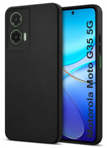 Image of SBMS Silicone Back Cover Case for Motorola Moto G35 5G | Soft Micro-Fibre Lining Inside | Camera Protection Bump | Shockproof Back Cover Case for Motorola Moto G35 5G (Black)