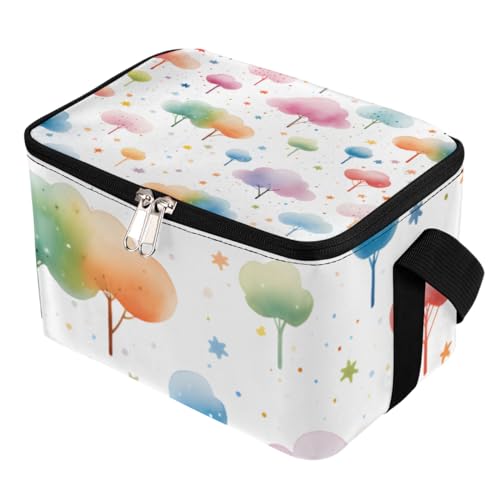 GzLeyigou Lunch Bags for Women Men 9 Cans,Colorful Tree Hot & Cold Food Delivery Bag Insulated Grocery Bag Insulated Lunch Box Cartoon Tree Cooler Bag for Office Work Picnic Beach