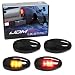 iJDMTOY (4) Smoked Lens LED Fender Bed Side Marker Lights Set For GMC Sierra Dually Chevrolet Silverado HD Truck (2 x Amber, 2 x Red)