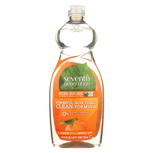 Seventh Generation Lemongrass and Clementine Zest Dish Liquid, 25 Ounce -- 12 per case.