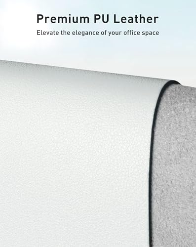 Image of Aothia Faux Leather Desk Mat - Large Mouse Pad, Non-Slip PU Leather Blotter, Waterproof Writing Surface for Office and Home (Barely Grey, 40 inch x 24 inch)