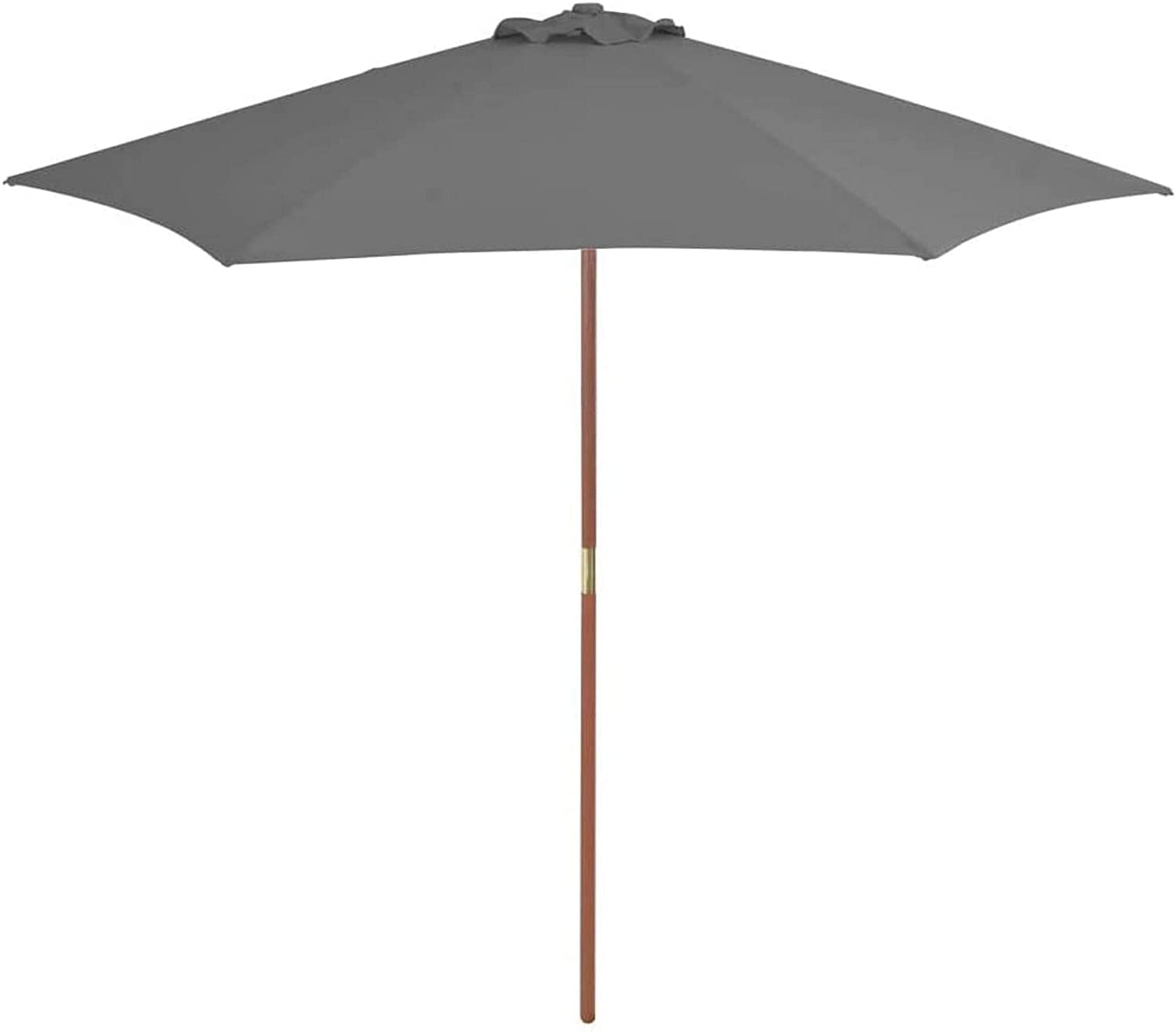 Parasol con poste de madera noble y tejido resistente de 270 cm 4