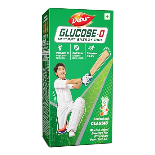 Image of Dabur Glucose-D Instant Energy Drink Powder - 1kg (Carton)| Enriched with Vitamin D & Calcium | 99.4% Glucose Quick Energy Replenishment Formula | Easy to Mix Refreshing Drink