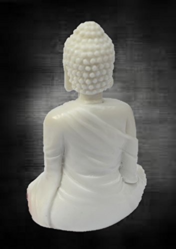 4” Buddha Statue/Idol/Decorative Figurine: Poly Marble With White Marble Finish – Premium Quality Buddha Idol In Meditation Pose. Attractive & Serene Small Buddha Statue. #TOP3