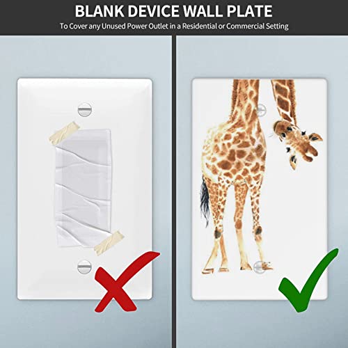 Nozidse Wild Animal Watercolor Giraffe One Gang Blank Light Switch Cover Decorative Switch Plates And Outlet Covers Wall Plates For Electrical Kitchen Home Office Art Decor #TOP4