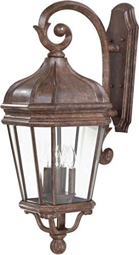 Minka Lavery Outdoor Wall Light 8693-61 Harrison Cast Aluminum Exterior Wall Lantern, 240 Watts, Rust