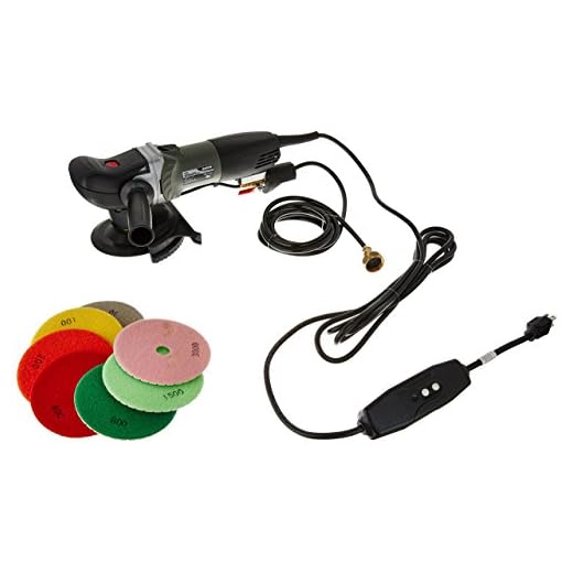 Hardin GHWV5POLSET VS5 Variable Speed Wet Grinder Polisher, 8 Pc 5" Diamond Polishing Pad Set