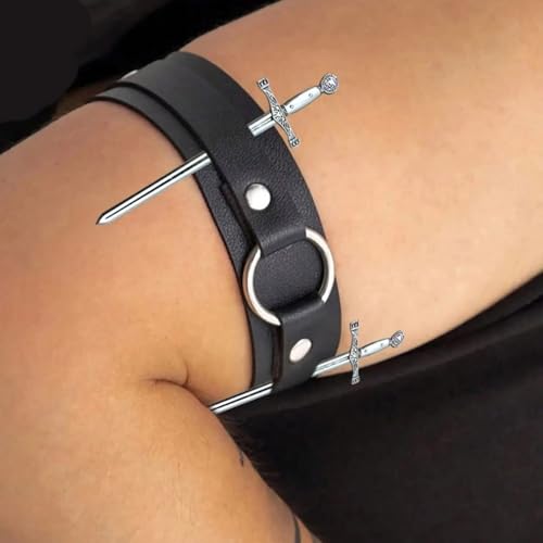 黒革センチメンタルアーム調節可能なワイド中世デザイン男性用ハロウィンコスチュームジュエリーゴシック男性の腕章ハロウィンアクセサリー