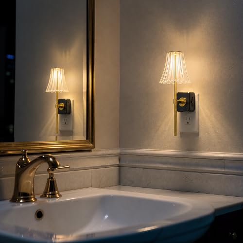Image of Briignite LED Night Lights Plug into Wall, Decor Acrylic Vintage Nightlight