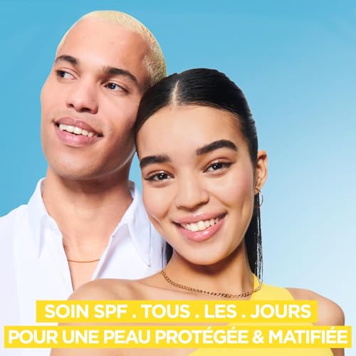 GARNIER SkinActive - Fluide Anti-UV Matifiant & Anti-Imperfections Quotidien - SPF 50+ - Protège & Réduit les Imperfections - Enrichi en BHA & Niacinamide - Pour Peaux à Tendance Acnéique - 40 ml