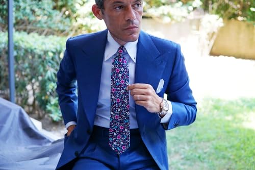 Image of OTAA Floral Necktie Casual Ties for Men - Perfect Neck Tie for Groomsmen Wedding Ties or Formal Occasions